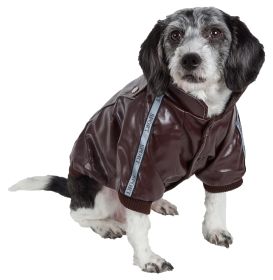Wuff-Rider Fashion Suede Stitched Pet Coat (Size: Medium)