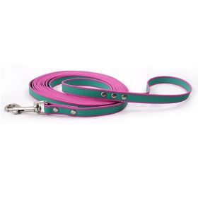 Durable material New style two-color training rope Tangle-free Soft on pet 4.92FT Obedience training Daily walk training Park training  Evening/e (Color: green-purple, Size: 10M)